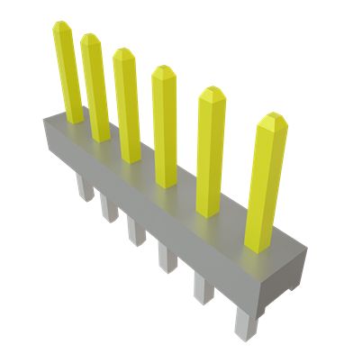 Samtec TMM Series Right Angle Surface PCB Header, 6 Contact(s), 2 mm Pitch, 1 Row(s), Unshrouded [TMM-106-03-S-S]; 637-582