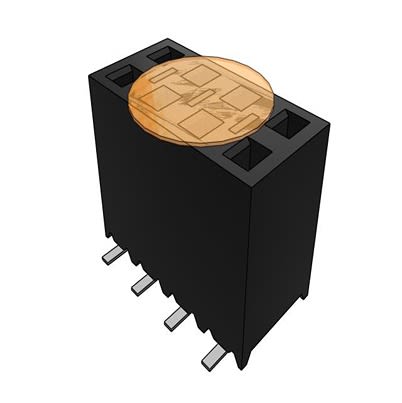 Samtec SSM Series Vertical Surface Mount PCB Socket, 8-Contact, 2-Row, 2.54mm Pitch, Solder Termination [SSM-104-S-DV-BE-LC-K-TR]; 637-583