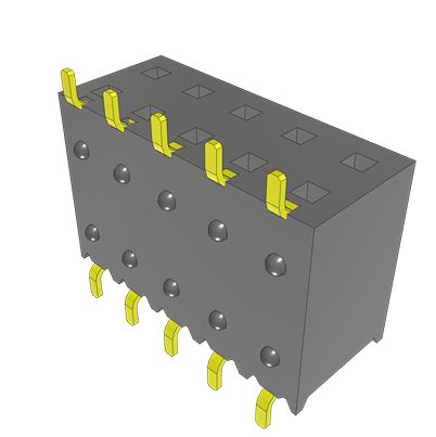 Samtec SSM Series Horizontal Surface Mount PCB Socket, 5-Contact, 2-Row, 2.54mm Pitch, Solder Termination [SSM-105-S-DH-TR]; 637-588