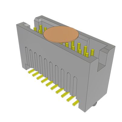 Samtec TFC Series Straight Surface PCB Header, 20 Contact(s), 1.27 mm Pitch, 2 Row(s), Shrouded [TFC-110-22-L-D-A-K-TR]; 637-590