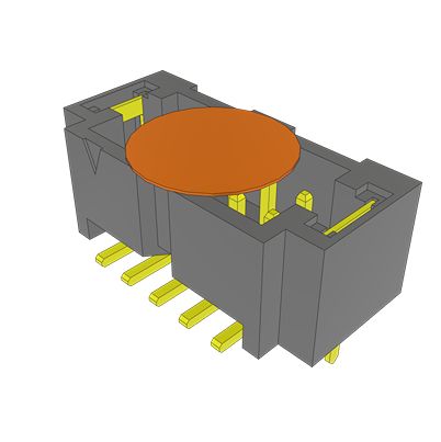 Samtec T2M Series Right Angle Surface PCB Header, 10 Contact(s), 2 mm Pitch, 2 Row(s), Shrouded [T2M-105-01-S-D-SM-WT-K-TR]; 637-591