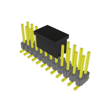 Samtec TSM Series Vertical Surface PCB Header, 24 Contact(s), 2.54 mm Pitch, 2 Row(s), Unshrouded [TSM-112-02-S-DV-A-P-TR]; 637-593