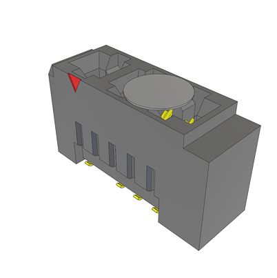 Samtec MEC2 Series Vertical Surface PCB Header, 10 Contact(s), 2 mm Pitch, 2 Row(s), Shrouded [MEC2-05-01-L-DV-WT-K-TR]; 637-597
