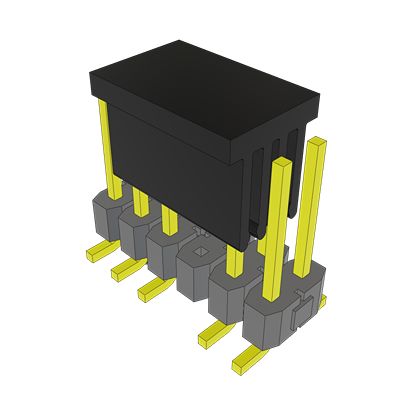 Samtec TSM Series Vertical Surface PCB Header, 12 Contact(s), 2.54 mm Pitch, 2 Row(s), Unshrouded [TSM-106-02-L-DV-A-007-P-TR]; 637-603