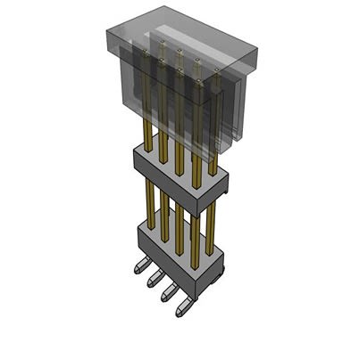 Samtec TW Series Straight Surface PCB Header, 8 Contact(s), 2 mm Pitch, 2 Row(s), Unshrouded [TW-04-07-F-D-400-SM-A-P]; 637-605