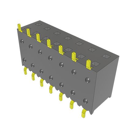 Samtec SSM Series Horizontal Surface Mount PCB Socket, 14-Contact, 2-Row, 2.54mm Pitch, Solder Termination [SSM-107-S-DH-TR]; 637-614