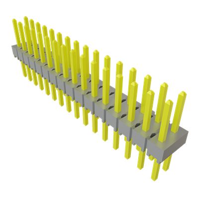 Samtec HTSW Series Vertical Through Hole PCB Header, 32 Contact(s), 2.54 mm Pitch, 2 Row(s), Unshrouded [HTSW-116-08-G-D]; 637-615