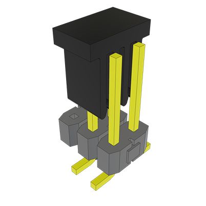 Samtec TSM Series 6° Surface PCB Header, 6 Contact(s), 2.54 mm Pitch, 2 Row(s), Unshrouded [TSM-103-02-L-DV-A-001-P-TR]; 637-617