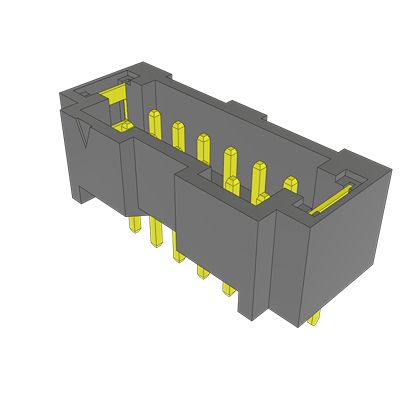 Samtec T2M Series Right Angle Through Hole PCB Header, 12 Contact(s), 2 mm Pitch, 2 Row(s), Shrouded [T2M-106-01-S-D-TH-WT]; 637-625