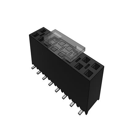 Samtec SSM Series Vertical Surface Mount PCB Socket, 16-Contact, 2-Row, 2.54mm Pitch, Solder Termination [SSM-108-L-DV-BE-P-TR]; 637-635