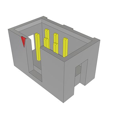 Samtec TST Series Right Angle Through Hole PCB Header, 6 Contact(s), 2.54 mm Pitch, 2 Row(s), Shrouded [TST-103-04-L-D-RA]; 637-641