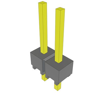 Samtec MTSW Series Straight Through Hole PCB Header, 2 Contact(s), 2.54 mm Pitch, 1 Row(s), Unshrouded [MTSW-102-23-T-S-255]; 637-642