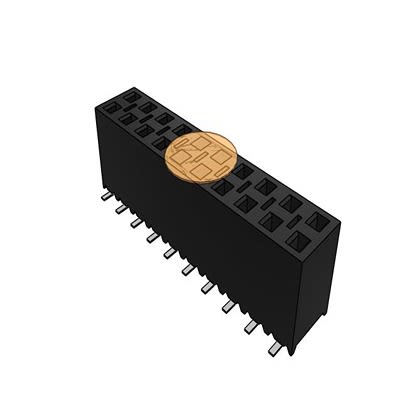 Samtec SSM Series Vertical Surface Mount PCB Socket, 20-Contact, 2-Row, 2.54mm Pitch, Solder Termination [SSM-110-S-DV-BE-K-TR]; 637-660