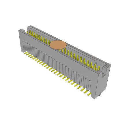 Samtec TFC Series Straight Surface PCB Header, 50 Contact(s), 1.27 mm Pitch, 2 Row(s), Shrouded [TFC-125-22-F-D-A-K-TR]; 637-673