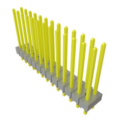 Samtec TSW Series Straight Through Hole PCB Header, 26 Contact(s), 2.54 mm Pitch, 2 Row(s), Unshrouded [TSW-113-15-S-D]; 637-686