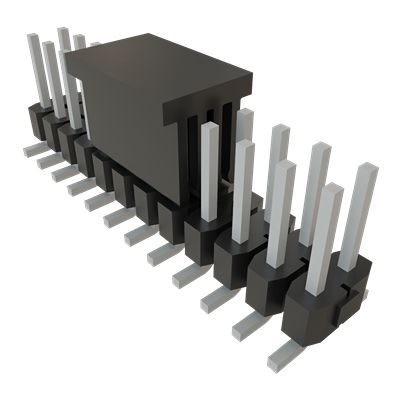 Samtec TSM Series Vertical Surface PCB Header, 24 Contact(s), 2.54 mm Pitch, 2 Row(s), Unshrouded [TSM-112-01-T-DV-P-TR]; 637-687