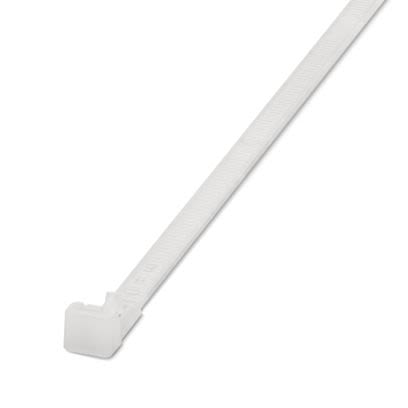 Phoenix Contact Cable Ties, Standard, 250mm x 7.5 mm, Clear Polyamide, Pk-100 [3240714]; 638-151