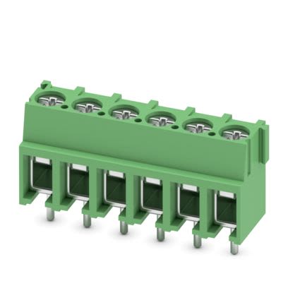 Phoenix Contact PCB Terminal Block, 6-Contact, 5mm Pitch, Wave Soldering, 1-Row, Plug In, Screw Termination [1935815]; 638-199