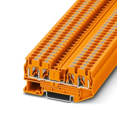 Phoenix Contact 1110405 Orange, 4mm², 1-Level, Push In Termination [1110405]; 638-206