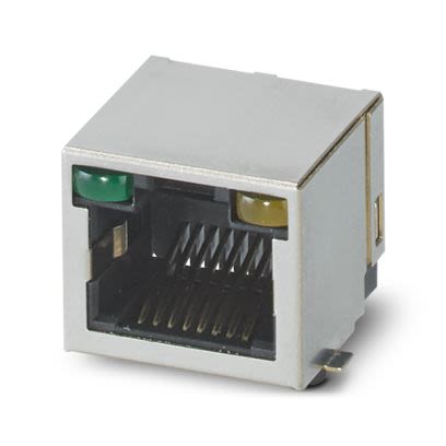 Phoenix Contact Female RJ45 Connector, PCB Mount, Through Hole Straight 1 Port 8 -Way [1149873]; 638-210