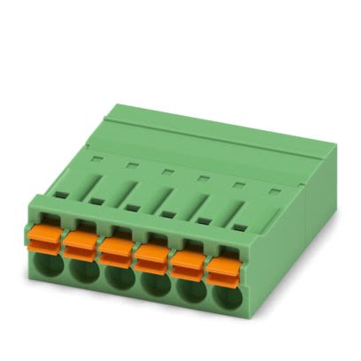 Phoenix Contact PCB Terminal Block, 6-Contact, 3.5mm Pitch, Push-In, 1-Row, Socket Termination [1844028]; 638-219