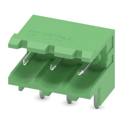 Phoenix Contact Solder PCB Header, 3 Contact(s), 5.08 mm Pitch, 1 Row(s), Shrouded [1735879]; 638-258