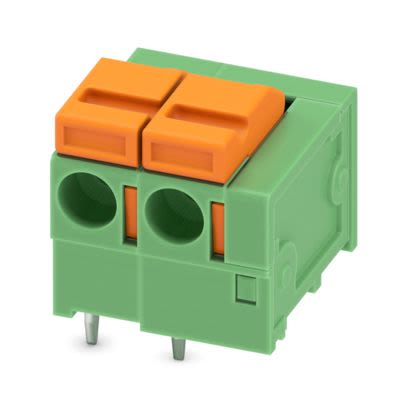 Phoenix Contact PCB Terminal Block, 2-Contact, 5.08mm Pitch, Wave Soldering, 1-Row, Push In Spring Termination [1780808]; 638-271