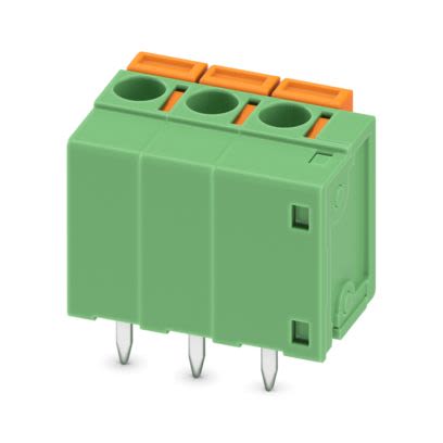 Phoenix Contact PCB Terminal Block, 3-Contact, 5.08mm Pitch, Wave Soldering, 1-Row, Push In Spring Termination [1704376]; 638-292