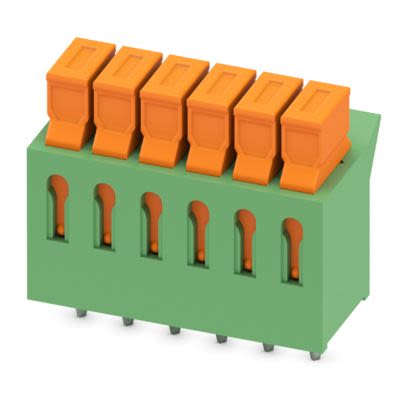 Phoenix Contact PCB Terminal Block, 6-Contact, 3.81mm Pitch, Wave Soldering, 1-Row, PC Terminal Termination [1706219]; 638-297
