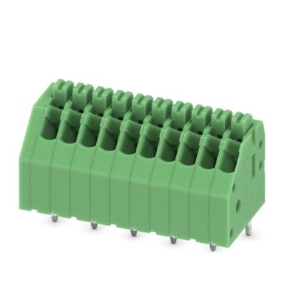 Phoenix Contact PCB Terminal Block, 10-Contact, 2.5mm Pitch, Wave Soldering, 1-Row, Push In Spring Termination [1706927]; 638-298