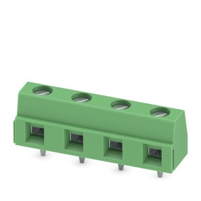 Phoenix Contact PCB Terminal Block, 4-Contact, 7.62mm Pitch, Wave Soldering, 1-Row, Plug In, Screw Termination [1707043]; 638-299