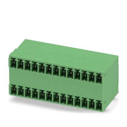 Phoenix Contact MCD Series Solder PCB Header, 26 Contact(s), 3.81 mm Pitch, 2 Row(s), Shrouded [1843185]; 638-406
