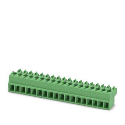 Phoenix Contact 1840337 Series PCB Terminal Block, 18-Contact, 3.81mm Pitch, Push-In, 1-Row, Socket Termination [1840337]; 638-440