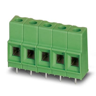 Phoenix Contact MKDSP Series PCB Terminal Block, 5-Contact, 10.16mm Pitch, Wave Soldering, 1-Row, Plug In, Screw [1774289]; 638-446