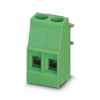 Phoenix Contact MKDSO Series PCB Terminal Block, 2-Contact, 5mm Pitch, Wave Soldering, 1-Row, Plug In, Screw Termination [1707195]; 638-457