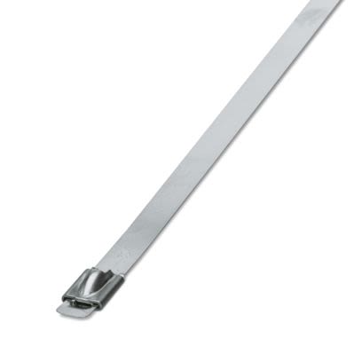 Phoenix Contact Cable Ties, Standard, 520mm x 7.9 mm, Silver Polyamide, Pk-100 [3240816]; 638-572
