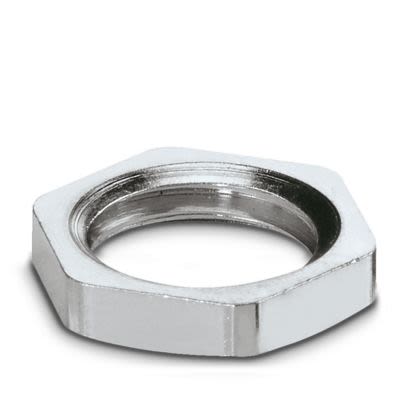 Phoenix Contact Silver Nickel Plated Brass Cable Gland Locknut, M12mm Thread [1411240]; 638-587