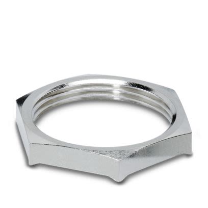 Phoenix Contact Silver Halogen Free Nickel Plated Brass Cable Gland Locknut, M32 x 1.5mm Thread [1411271]; 638-591