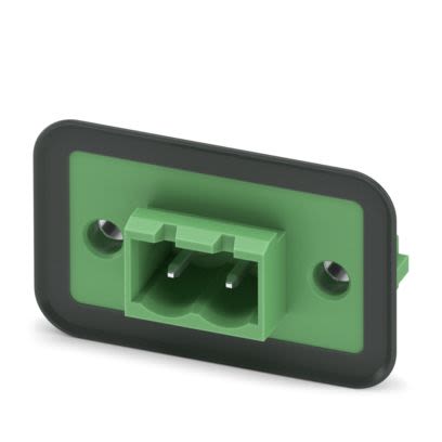 Phoenix Contact, 5.08mm Pitch, 2 Way, , Pluggable Terminal Block, Feed Through Header, Flange Mount, Plug In, Push In [1898839]; 638-659
