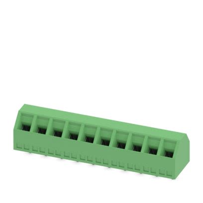 Phoenix Contact PCB Terminal Block, 10-Contact, 5mm Pitch, Wave Soldering, 1-Row, Plug In, Screw Termination [1869143]; 638-682