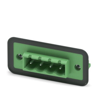 Phoenix Contact, 5.08mm Pitch, 4 Way, , Pluggable Terminal Block, Feed Through Header, Flange Mount, Plug In, Push In [1898855]; 638-696
