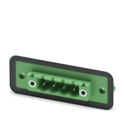 Phoenix Contact, 5.08mm Pitch, 4 Way, , Pluggable Terminal Block, Feed Through Header, Flange Mount, Plug In, Push In [1899003]; 638-697