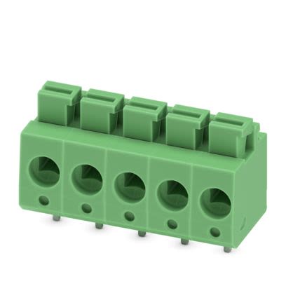 Phoenix Contact PCB Terminal Block, 5-Contact, 5mm Pitch, Wave Soldering, 1-Row, Push In Spring Termination [1792892]; 638-723