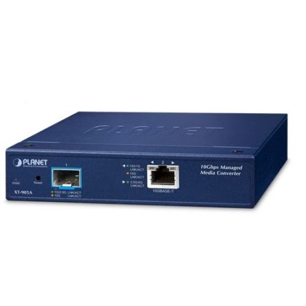 Planet RJ45 Ethernet Media Converter, Copper, 40000Mbit/s, Half/Full Duplex 100km [XT-905A]; 640-472
