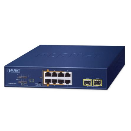 Planet GSD-1022UP, Unmanaged 8 Port Network Switch With PoE RJ-45 [GSD-1022UP]; 640-475