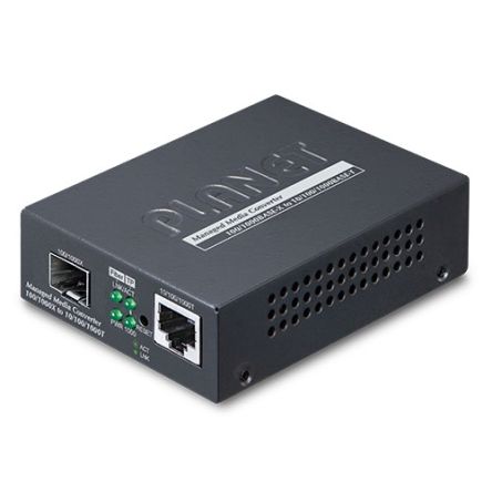 Planet RJ45 Ethernet Media Converter, Multi Mode, 10/100/1000Mbit/s, Multi Mode [GT-915A]; 640-479