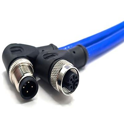 Mueller Electric Right Angle Male 4 way M12 to Right Angle Female 4 way M12 Actuator/Sensor Cable, 10m [C4BD81M010]; 641-818