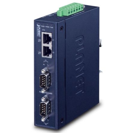 Planet Serial Device Server, 2 Serial Port, RS232, RS422, RS485 Interface, 921kbps Baud Rate [ICS-2200T]; 641-829