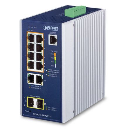 Planet IGS-4215-8UP2T2S, Managed Switch 8 Port Network Switch With PoE RJ-45 [IGS-4215-8UP2T2S]; 641-839
