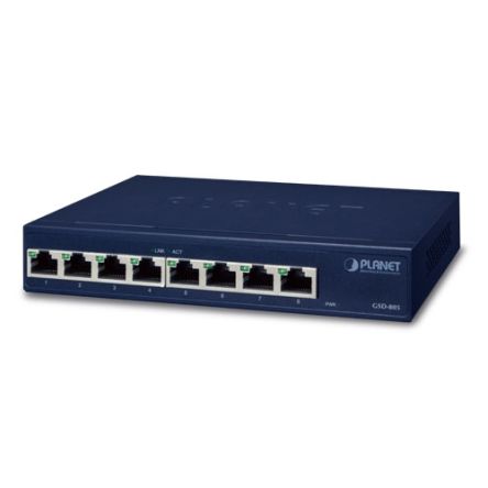Planet GSD-805, Unmanaged 8 Port Network Switch RJ-45 [GSD-805]; 641-859